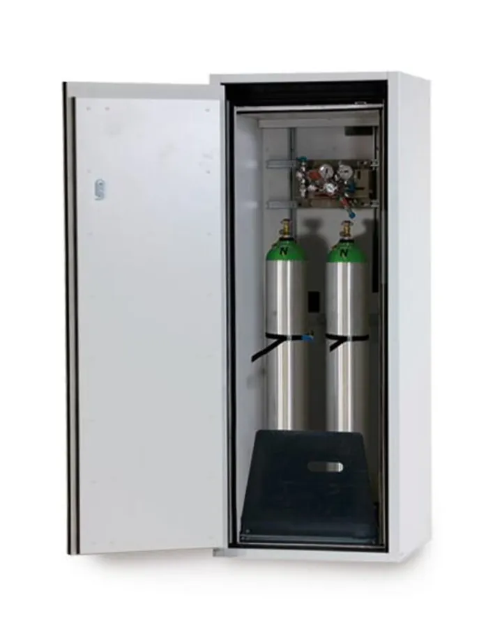 Dulapuri pentru butelii de gaz G90 2 x 10 l, Î 1450 mm, deschidere stânga, gri deschis, 1 bucată — Carl Roth, cod CCC5.1