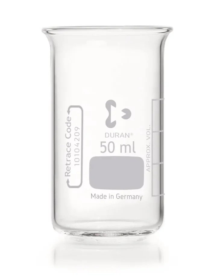 Pahar Berzelius fără cioc, 50 ml, Ø 38 x H 70 mm, 10 buc. — Carl Roth, cod CCK5.1