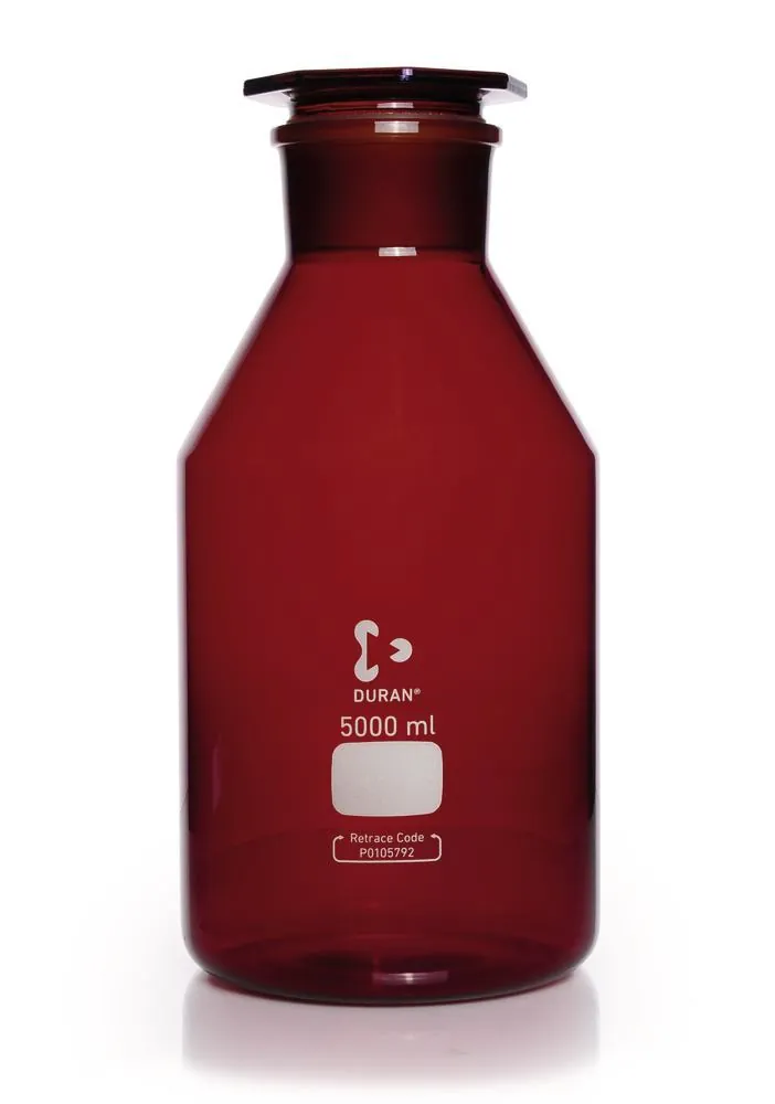 Sticlă de depozitare cu gât larg, dop de sticlă, DURAN®, chihlimbariu, 5000 ml, 1 buc. — Carl Roth, cod CCP7.1