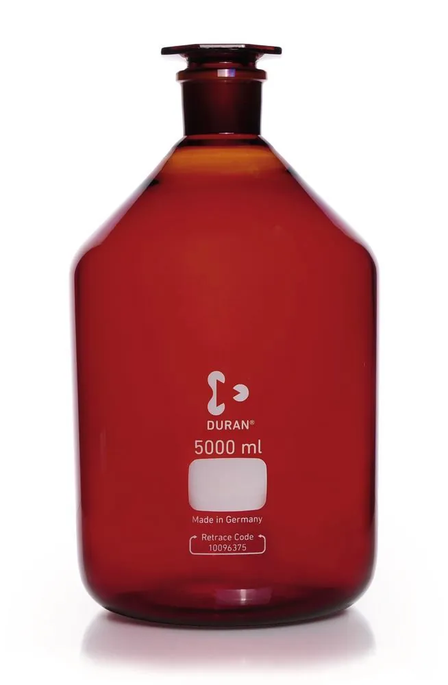 Sticlă de depozitare cu gât îngust, dop de sticlă, sticlă chihlimbarie DURAN®,, 5000 ml — Carl Roth, cod CCT6.1