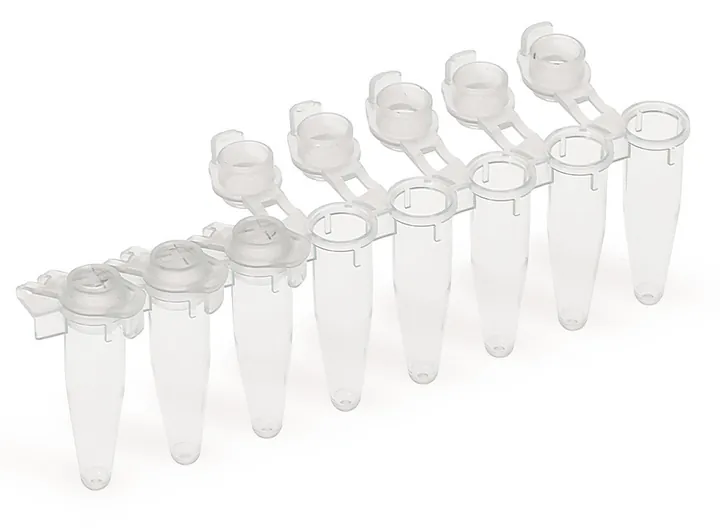 Benzi PCR 8 tuburi, PP, galben, capac curbat, 0.2 ml, 125 bucăți — Carl Roth, cod CH96.1