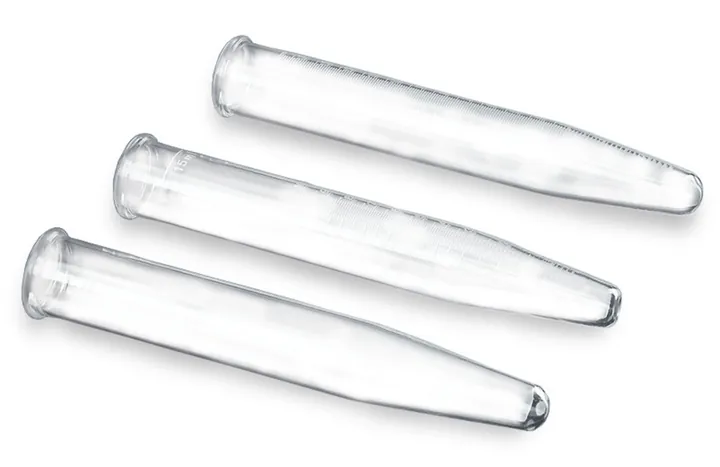 Pahare de centrifugă de 15 ml, sticlă sodocalcică, margine dreaptă,, gradate (1-15) — Carl Roth, cod CHY7.1