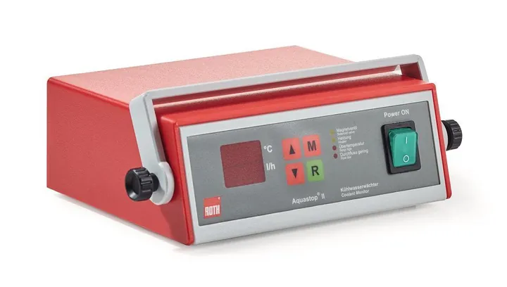 Monitor AQUASTOP® II pentru apă de răcire de laborator, măsurarea debitului/temperaturii — Carl Roth, cod CKY2.1