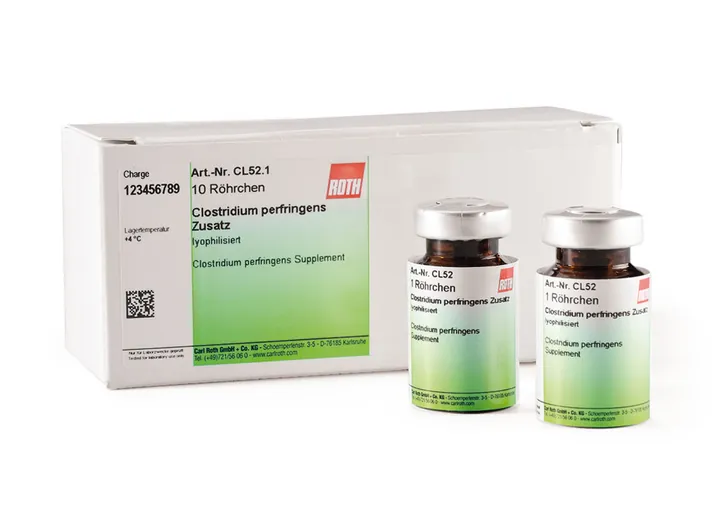 Supliment Clostridium perfringens, liofilizat, 10 bucăți, sticlă — Carl Roth, cod CL52.1