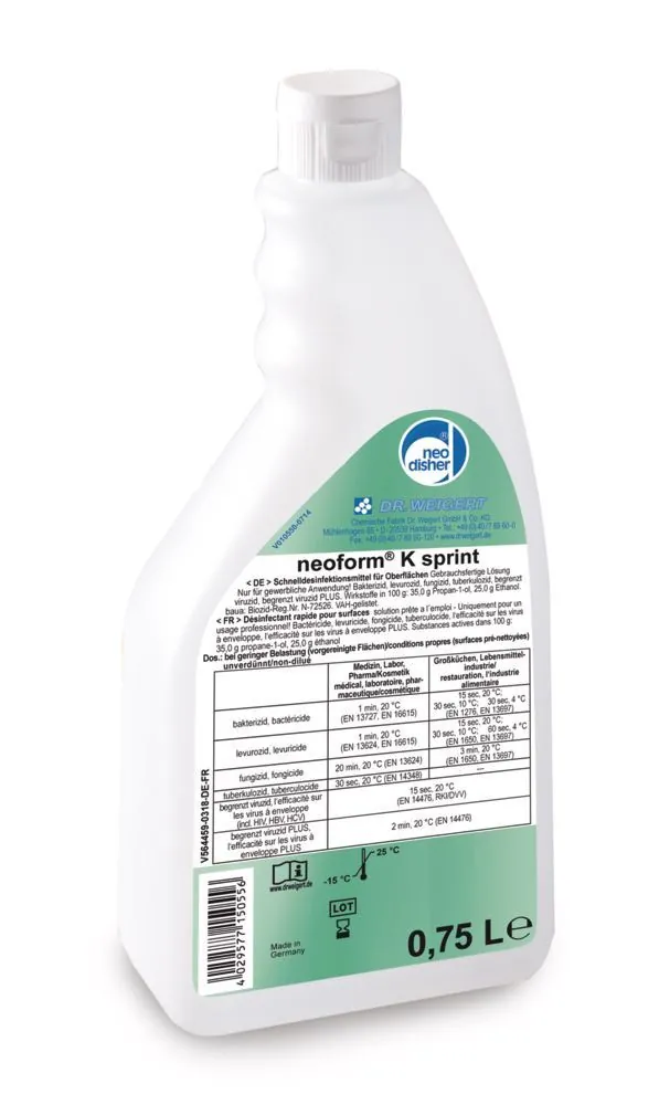 neoform K sprint, Dezinfectant cu acțiune rapidă, gata de utilizare, 750 ml — Carl Roth, cod CLP9.1