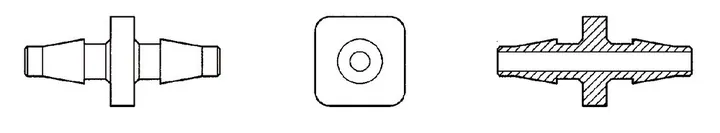 Rotilabo®-mini-tubing conectori, PP, drepți, pentru tuburi Ø interior 2.4 mm — Carl Roth, cod CT34.1