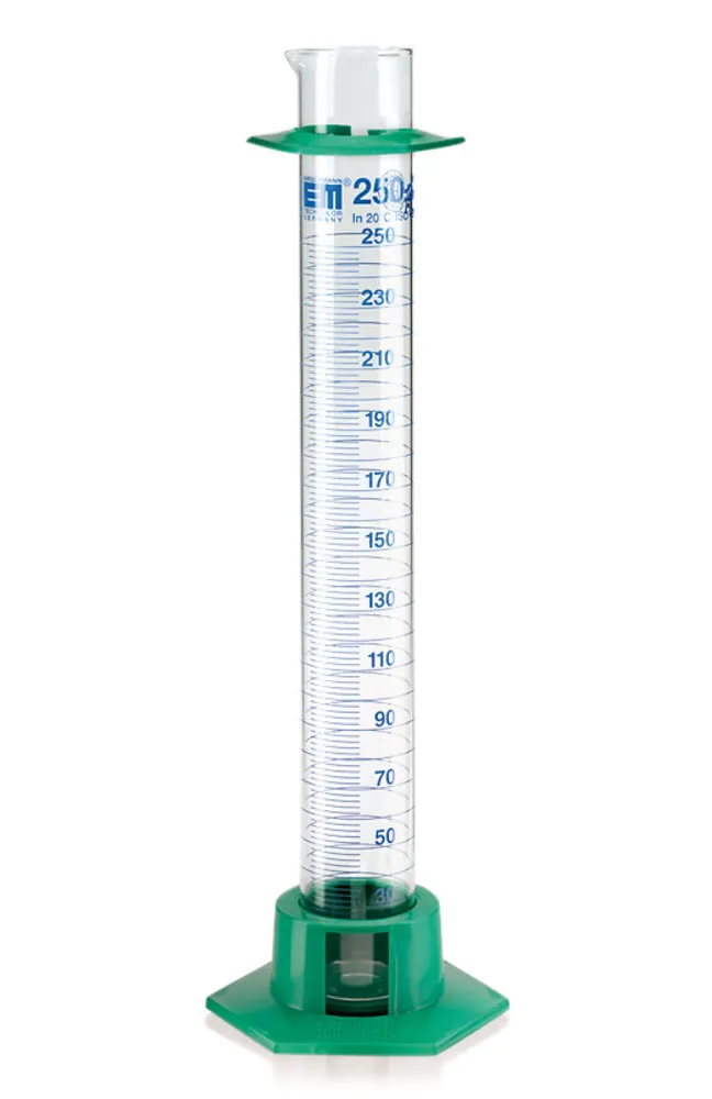 Cilindri gradați Cl. A, marcaje albastre, înalți DURAN®,, bază din HDPE, 25 ml — Carl Roth, cod CX75.1