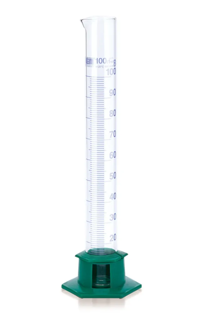 Cilindri gradați Cl. B, marcaje albastre, înalți DURAN®,, bază din HDPE, 250 ml — Carl Roth, cod CX85.1