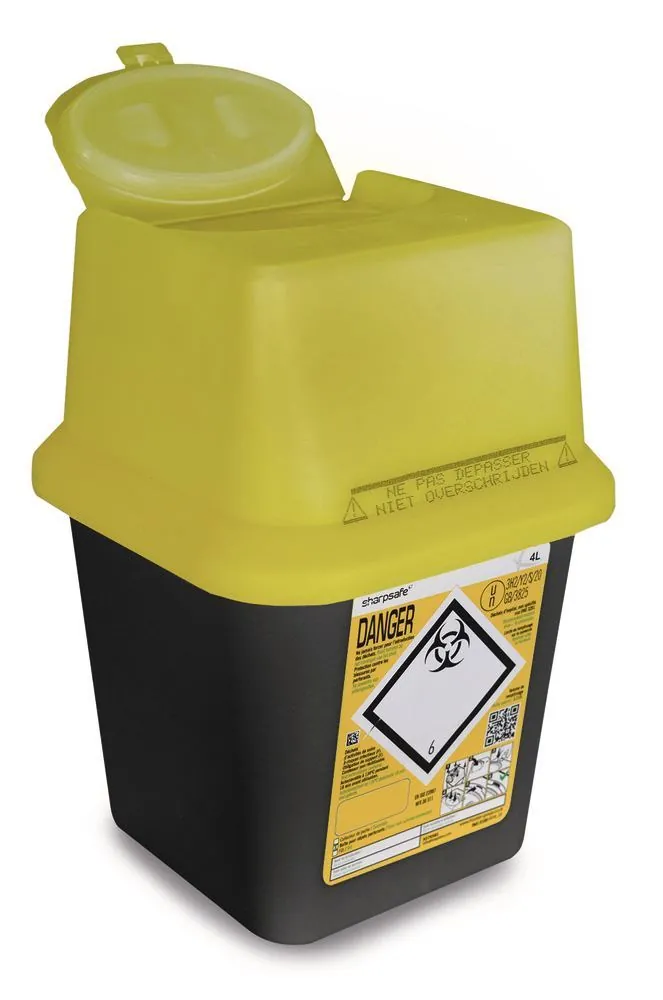 Coșuri de eliminare Sharpsafe®-waste, PP, 4 l, L 175 x W 175 x H 245 mm, 50 buc. — Carl Roth, cod E812.2