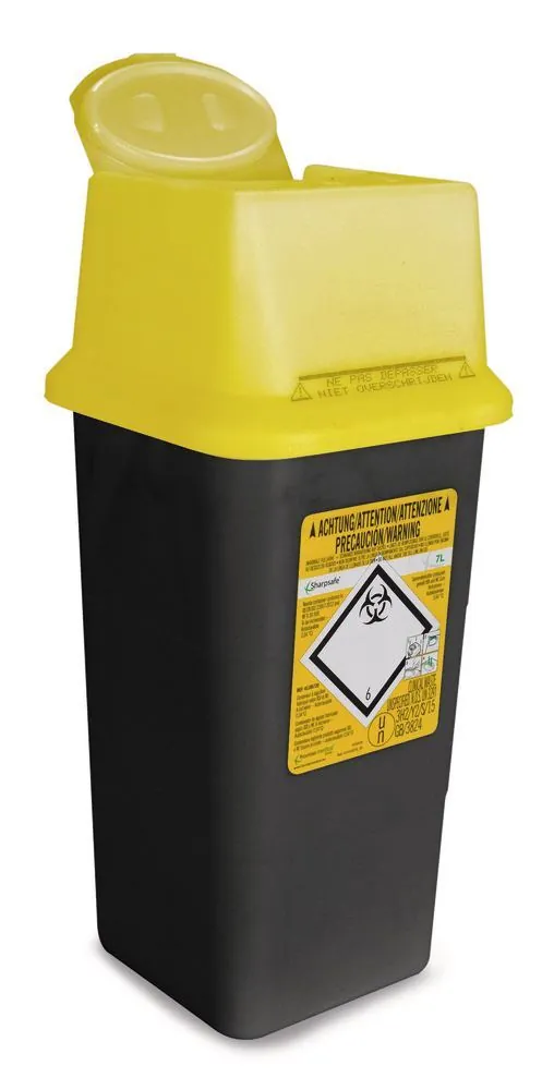 Coșuri de eliminare Sharpsafe®-waste, PP, 7 l, L 175 x W 175 x H 380 mm, 5 buc. — Carl Roth, cod E813.1