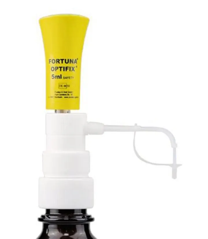Dozator FORTUNA® OPTIFIX® SAFETY, acoperit cu PTFE, 1 - 5 ml, 1 bucată — Carl Roth, cod E843.1