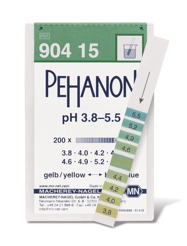 Hârtii indicatoare PEHANON®, cu scară pH imprimată, pH 3.8-5.5, 200 bucată(ți) — Carl Roth, cod EA49.1