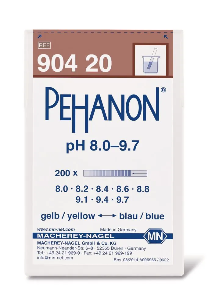 Hârtii indicatoare PEHANON®, cu scară pH imprimată, pH 8.0-9.7, 200 bucată(ți) — Carl Roth, cod EA51.1