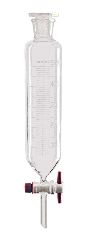Pâlnii de separare, cilindrice, 1000 ml, gradate cu dop PTFE, 2 buc. — Carl Roth, cod ENP2.1