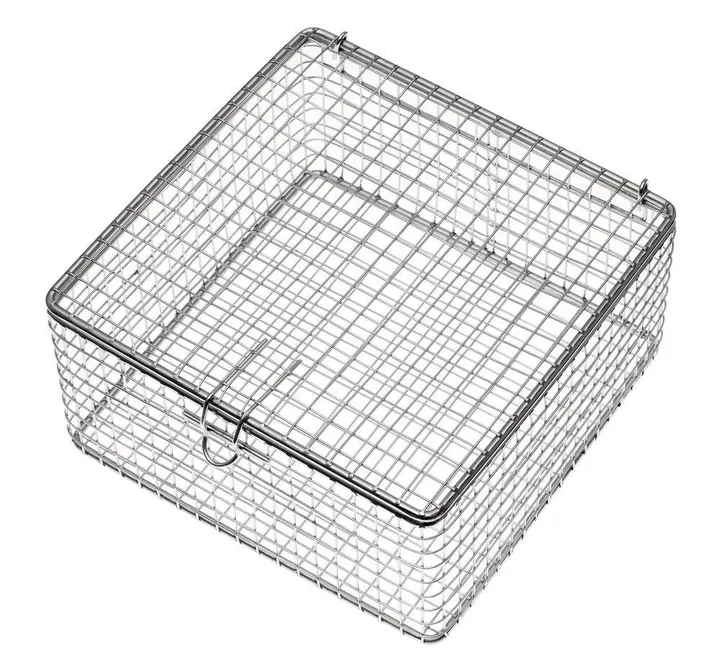Coș Rotilabo®-sterilisation pătrat, oțel inoxidabil 18/10, L180 x l180 x H90mm — Carl Roth, cod EPA3.1