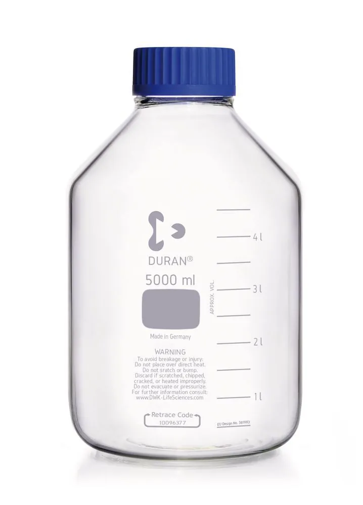 Sticlă cu filet cu gât larg DURAN®, sticlă transparentă, 5 l, filet GLS 80, 1 bucată — Carl Roth, cod EX02.1