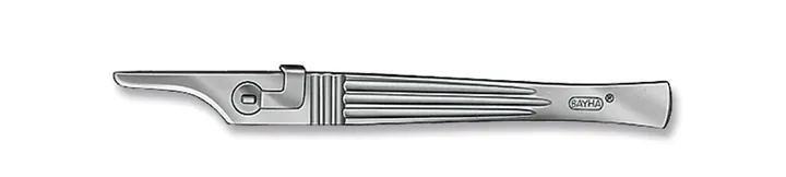 Mâner de bisturiu, fig. 1, cu mecanism de blocare, oțel inoxidabil, L 130 mm — Carl Roth, cod EX64.1