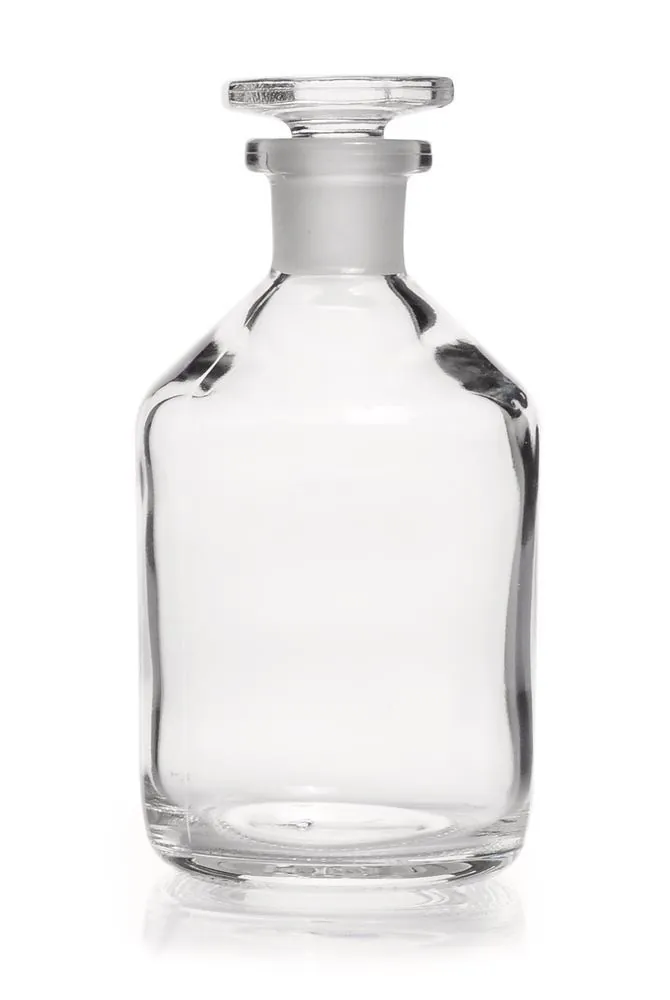 Sticlă de depozitare cu gât îngust, dop de sticlă, sticlă sodocalcică, clară, 100 ml — Carl Roth, cod H055.1