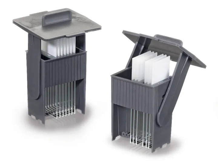 Suport lame microscop ROTILABO®, gri, L 60 x W 64 x H 97 mm, 1 bucată — Carl Roth, cod HA49.1