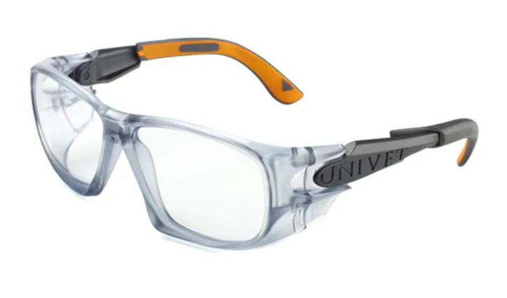 Ochelari de protecție 5X9, ramă gun metal/portocaliu, lentilă clară, 1 bucată — Carl Roth, cod HAA0.1