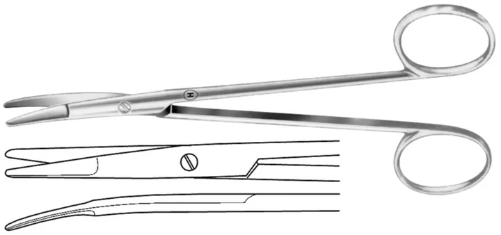Foarfecă de disecție, Kilner/Ranell, curbată, fină, bontă/bontă, L 120 mm, 1 buc. — Carl Roth, cod HCT2.1