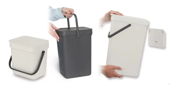 Coș de gunoi Sort und Go, gri, 12 l, L 200 x A 249 x Î 351 mm, 1 bucată — Carl Roth, cod HLY2.1