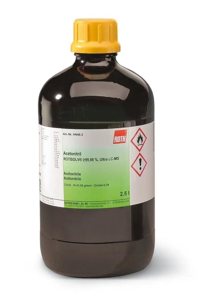 Acetonitril ROTISOLV®, min. 99.98 %, Ultra LC-MS, 2.5 l, sticlă — Carl Roth, cod HN40.2