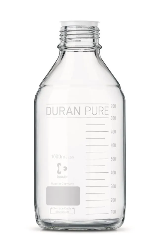 Sticle cu filet DURAN® PURE, 1000 ml, sticlă transparentă, 10 bucăți — Carl Roth, cod HNK7.1