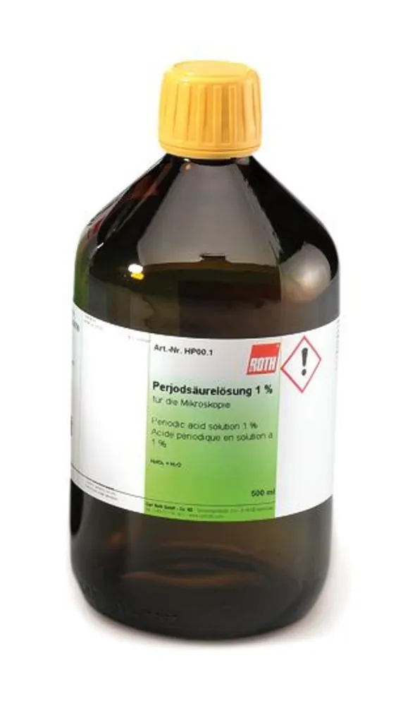 Soluție de acid periodic 1 %, pentru microscopie, gata de utilizare, 500 ml, sticlă — Carl Roth, cod HP00.1