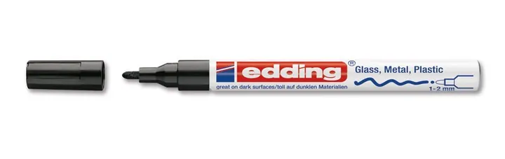 Marker vopsea edding®, 751, negru, vârf rotund, fin, 1-2 mm, 10 buc. — Carl Roth, cod HPE3.1