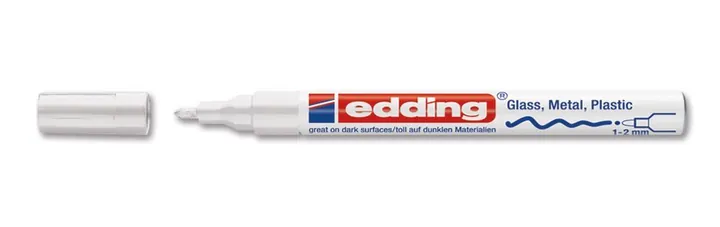 Marker vopsea edding®, 751, alb, vârf rotund, fin, 1-2 mm, 10 buc. — Carl Roth, cod HPE4.1