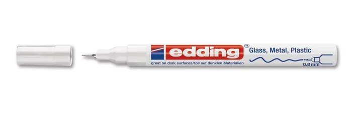 Marker vopsea edding®, 780, alb, extra fin, 0,8 mm, 10 buc. — Carl Roth, cod HPE7.1