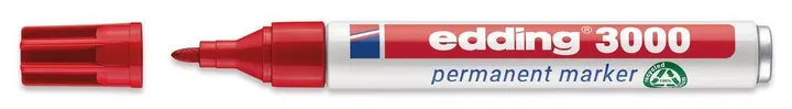 Marker permanent, edding®, 3000, roșu, vârf rotund, 1,5 - 3 mm, 10 buc. — Carl Roth, cod HPH1.1