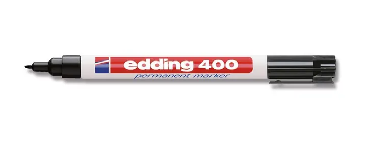 Marker permanent, edding®, 400, negru, vârf rotund, fin 1 mm, 10 buc. — Carl Roth, cod HPH3.1