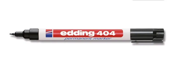 Marker permanent, edding®, 404, negru, vârf rotund, extra fin, 0,75 mm, 10 buc. — Carl Roth, cod HPH7.1