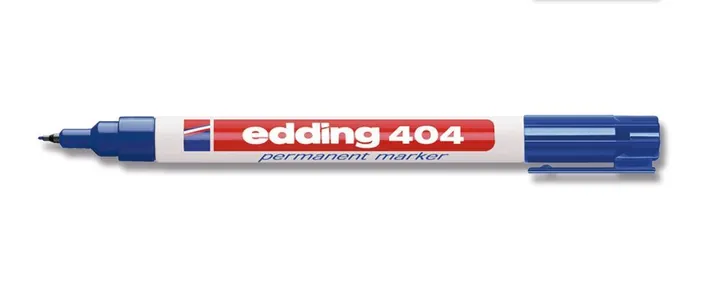 Marker permanent, edding®, 404, albastru, vârf rotund, extra fin, 0,75 mm, 10 buc. — Carl Roth, cod HPH8.1