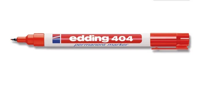 Marker permanent, edding®, 404, roșu, vârf rotund, extra fin, 0,75 mm, 10 buc. — Carl Roth, cod HPH9.1