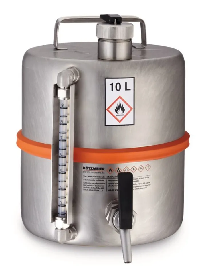 Butoi de siguranță cu robinet și indicator de nivel de umplere, 10 l, 1 bucată — Carl Roth, cod HPP4.1