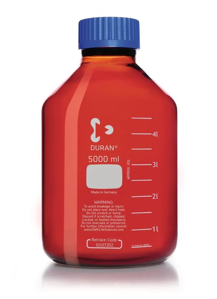 Flacon cu filet gura largă DURAN®, sticlă brună, 5 l, filet GLS 80, 1 buc. — Carl Roth, cod HT14.1