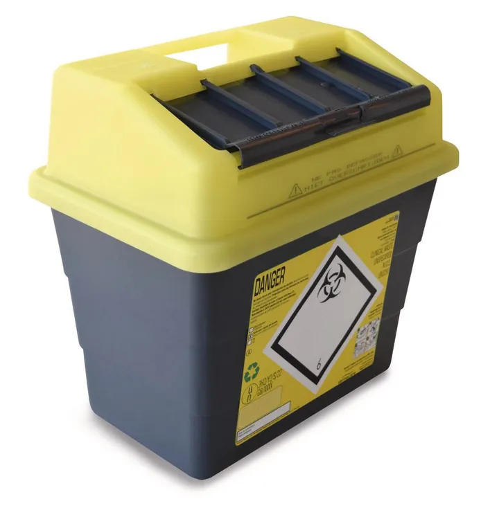 Coșuri de eliminare Sharpsafe®-waste, PP, 9 l, L 292 x W 195 x H 291 mm, 5 buc. — Carl Roth, cod HT25.1