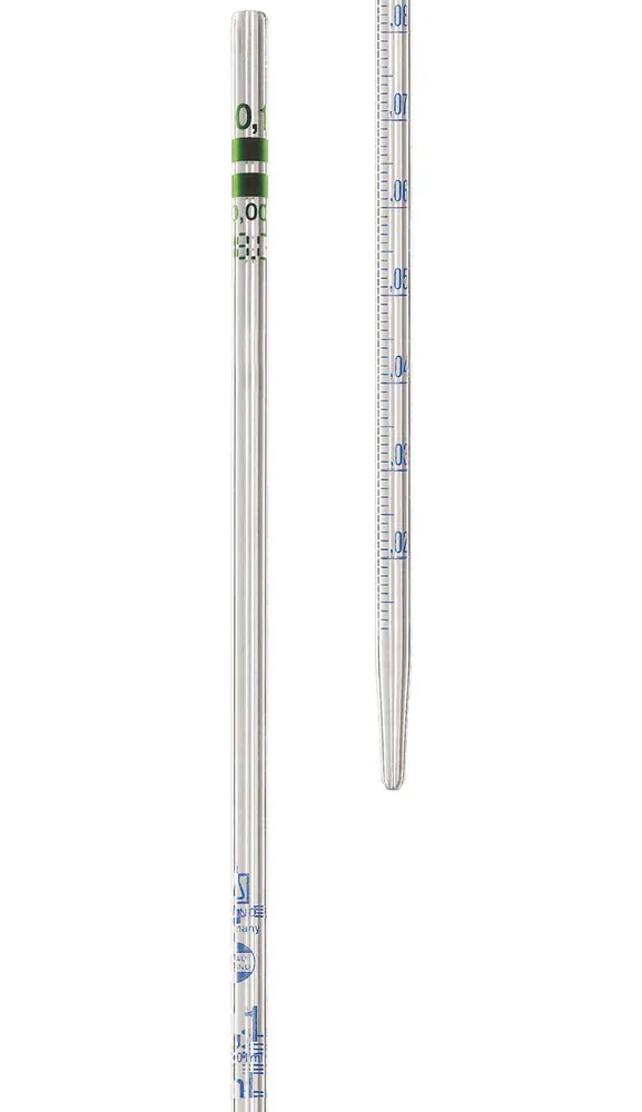 Pipete gradate BLAUBRAND®, 0,2ml, cu gura de turnare, grad. 0,002 ml, clasa A, 12 bucăți — Carl Roth, cod HXN0.1