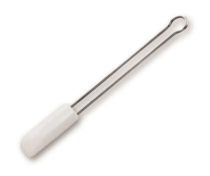 Racletă Rotilabo®-silicone, albă, mâner din oțel inoxidabil, L 200 mm, l 25mm — Carl Roth, cod HY10.1