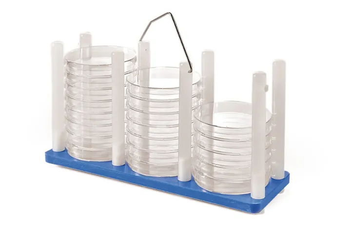 Rotilabo®-stands pentru plăci Petri, PP, roșu, pentru 3 x 10 plăci, Ø 90 mm — Carl Roth, cod K121.1