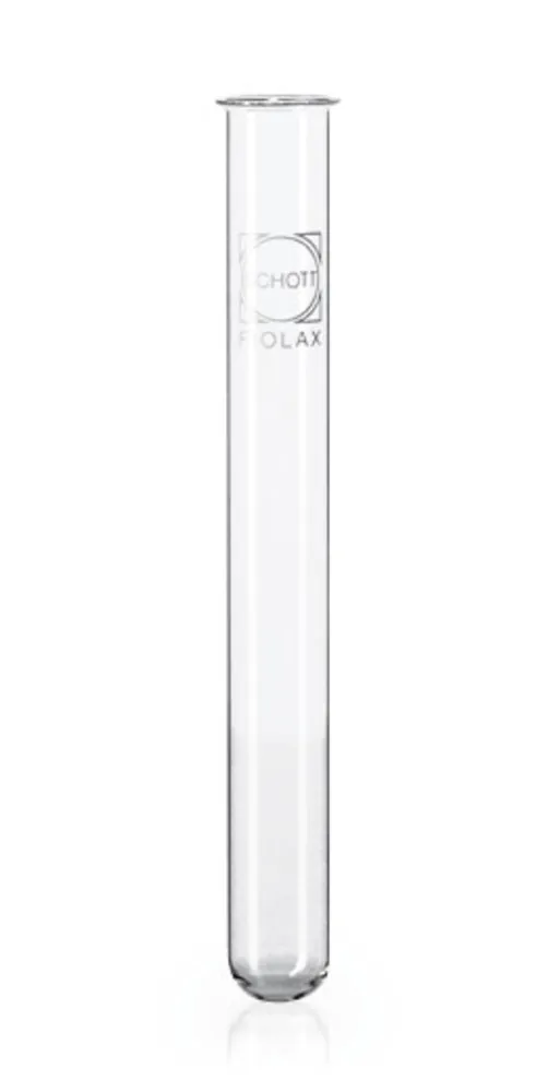 FIOLAX® eprubete, margine bordurată, sticlă borosilic. 4.9, pereți subțiri, 39 ml — Carl Roth, cod K232.1