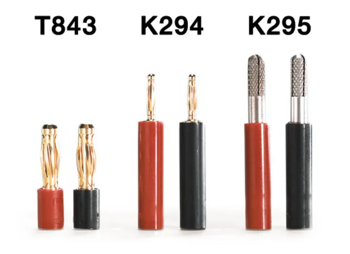 Adaptor pentru cabluri de electroforeză, Ø-soclu 4 mm, Ø-ștecher 2 mm, 1 pereche — Carl Roth, cod K294.1