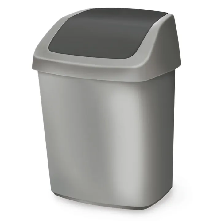 Coș Sekuroka®-waste, PP, gri/marmură, cu capac batant, 25 l, 1 buc. — Carl Roth, cod K522.1