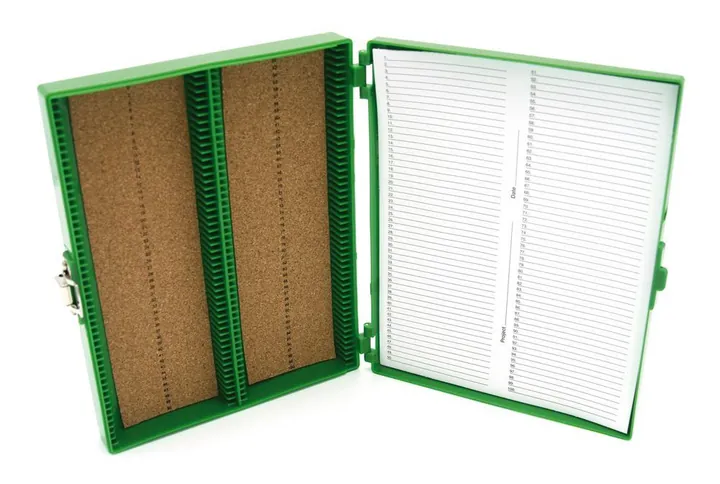 Cutie lame microsc. Rotilabo®, PS, verde, L 208 x l 175 x H 34 mm, 100 lame — Carl Roth, cod K533.1