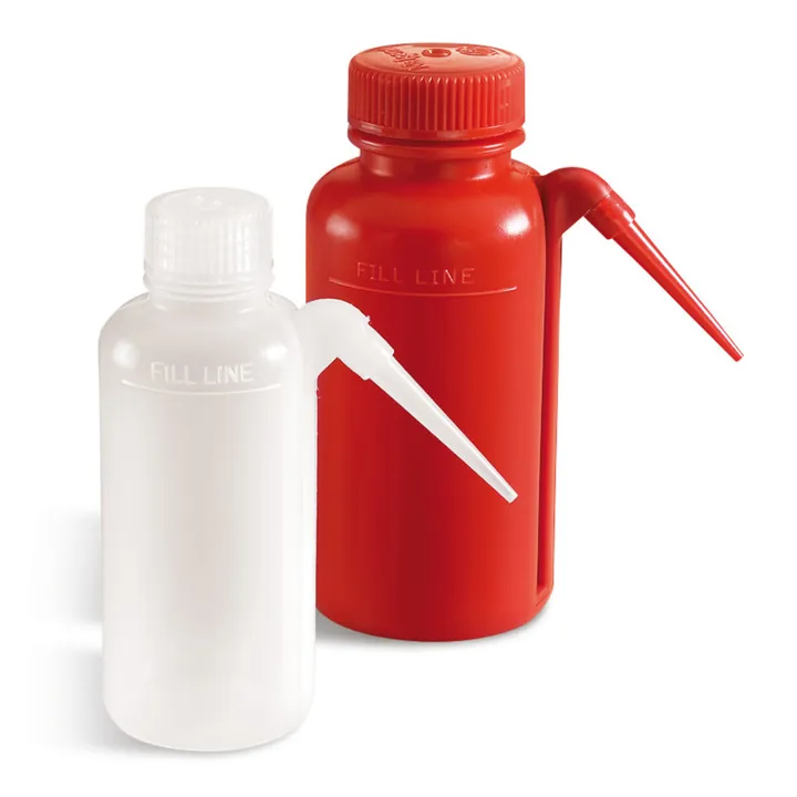 Sticlă de spălare cu gât larg, PEJD, roșu, capac Ø 38 mm, 250 ml, 1 bucată(ți) — Carl Roth, cod K669.1