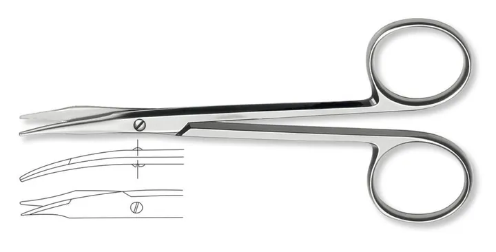 Foarfecă de disecție Stevens, bontă, curbată, L 155 mm, 1 bucată — Carl Roth, cod KAT6.1