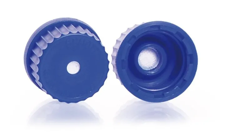 Capace cu filet de ventilație GL 25, DURAN® cu membrană ePTFE, albastre, 5 bucată(ți) — Carl Roth, cod KCL9.1